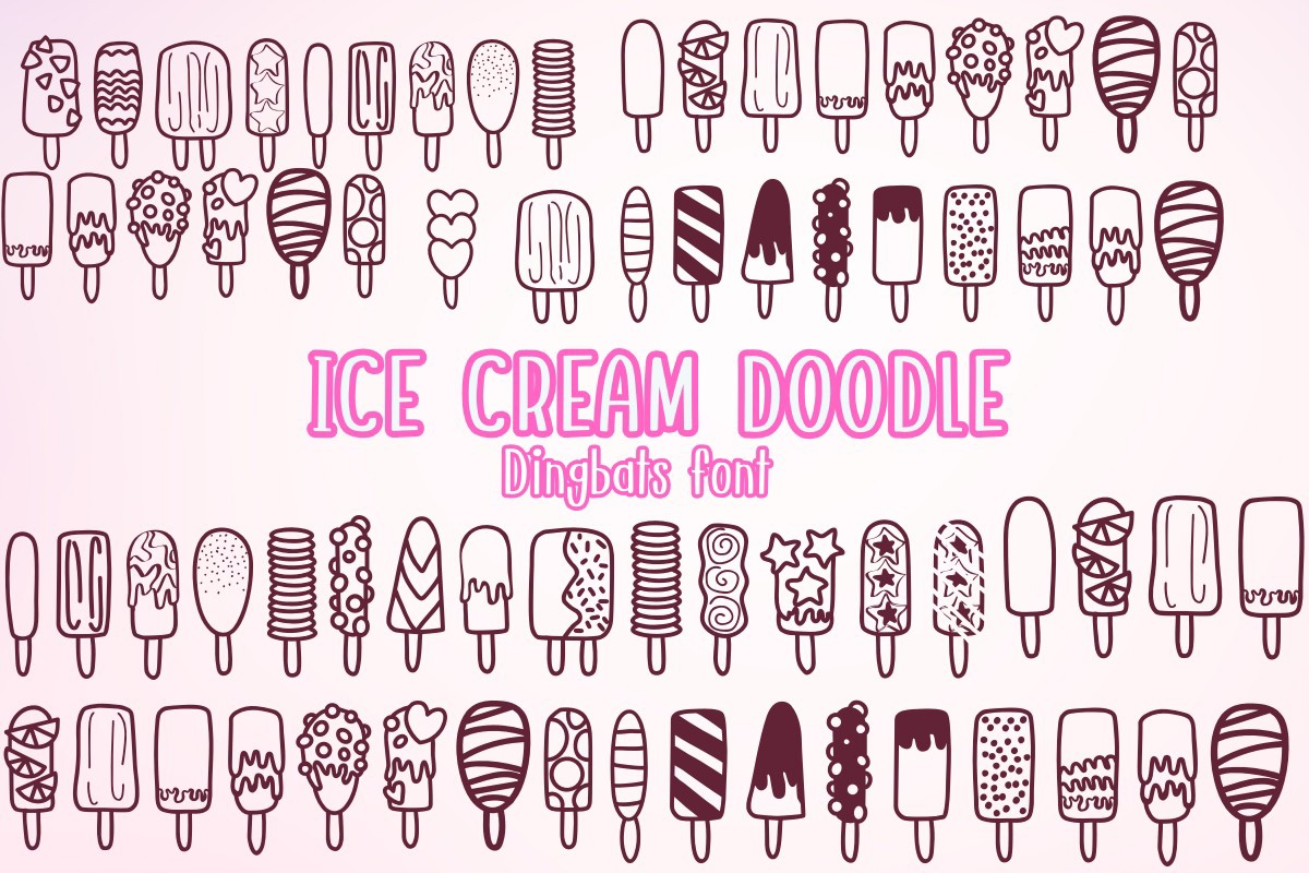 Пример шрифта Ice Cream Doodle #1