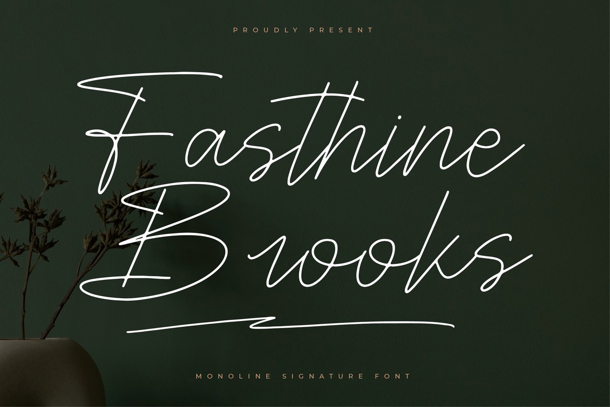 Пример шрифта Fasthine Brooks #1