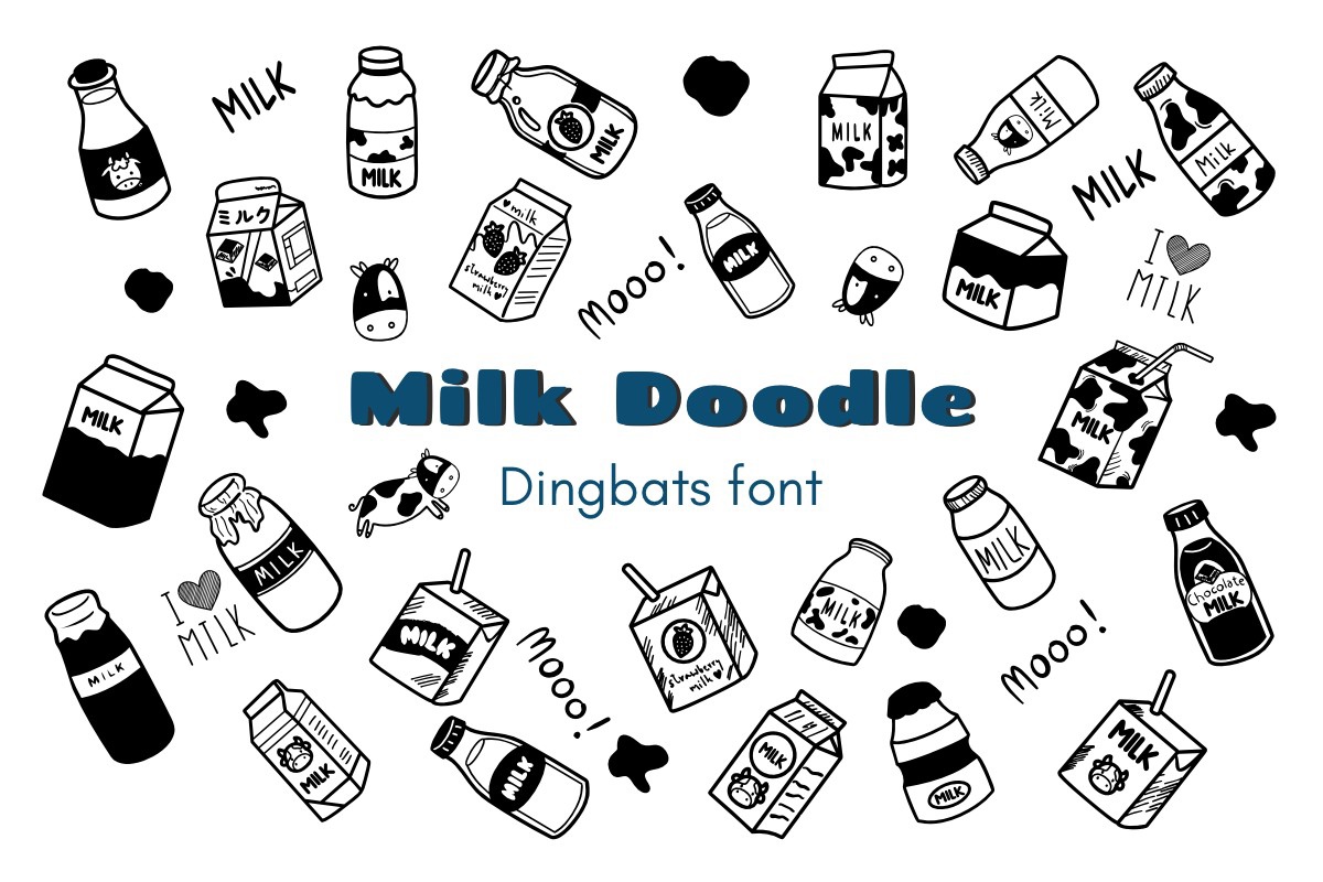 Пример шрифта Milk Doodle #1