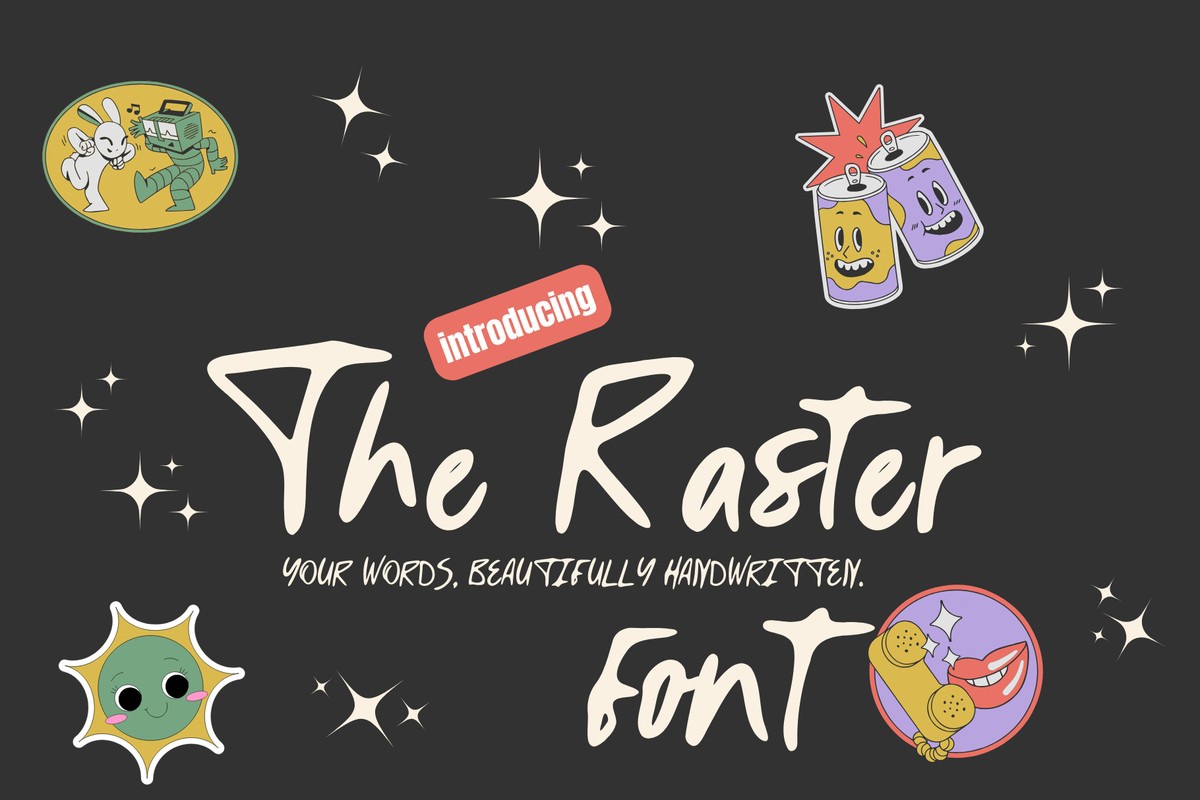 Пример шрифта The Raster #1