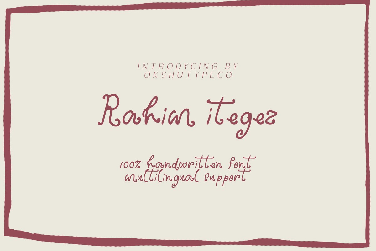 Пример шрифта Rahim Itegez #1