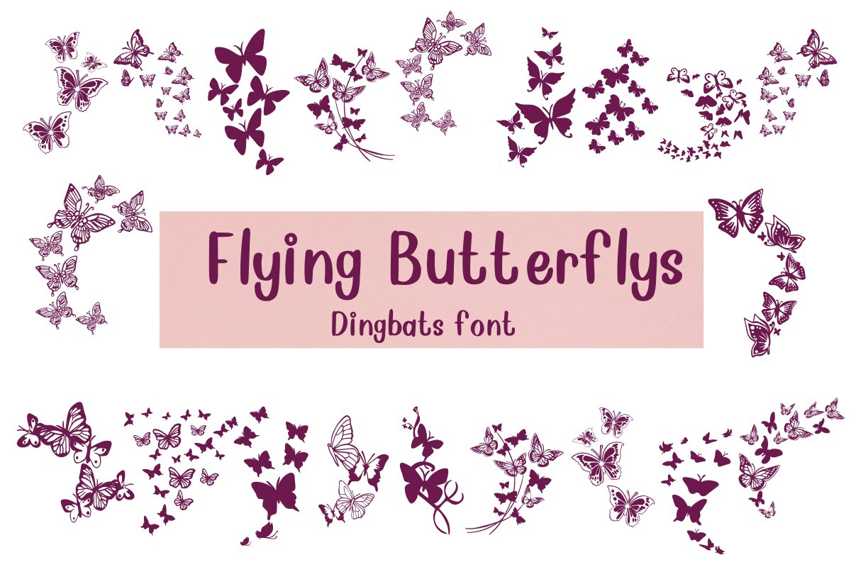 Пример шрифта Flying Butterflies #1