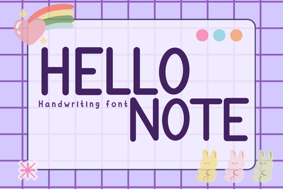 Пример шрифта Hello Note #1