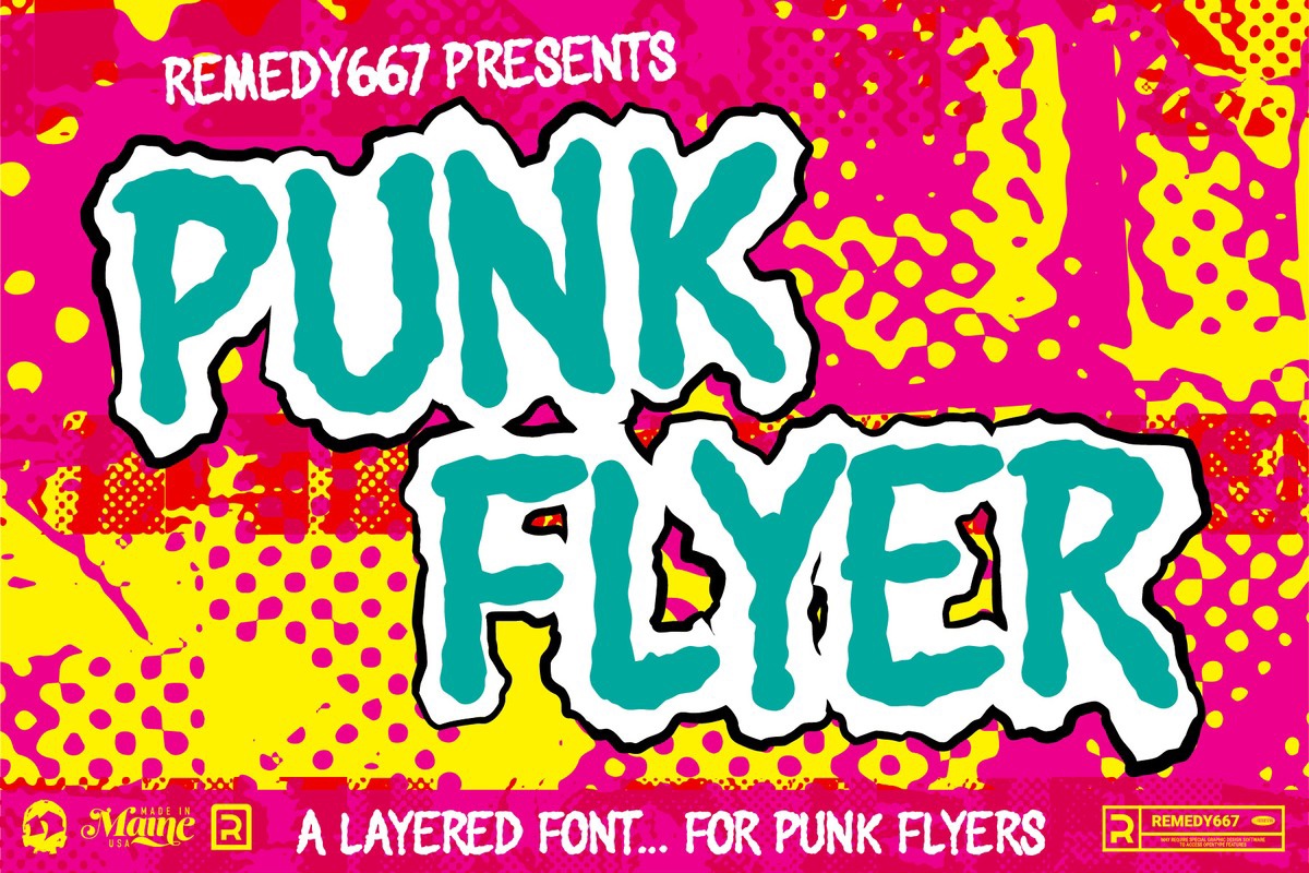 Пример шрифта Punk Flyer #1