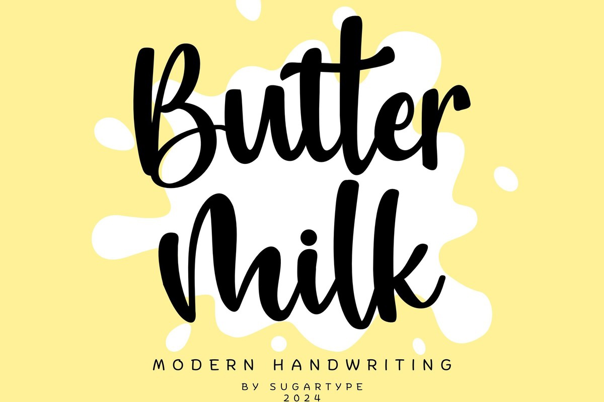 Пример шрифта Butter Milk #1