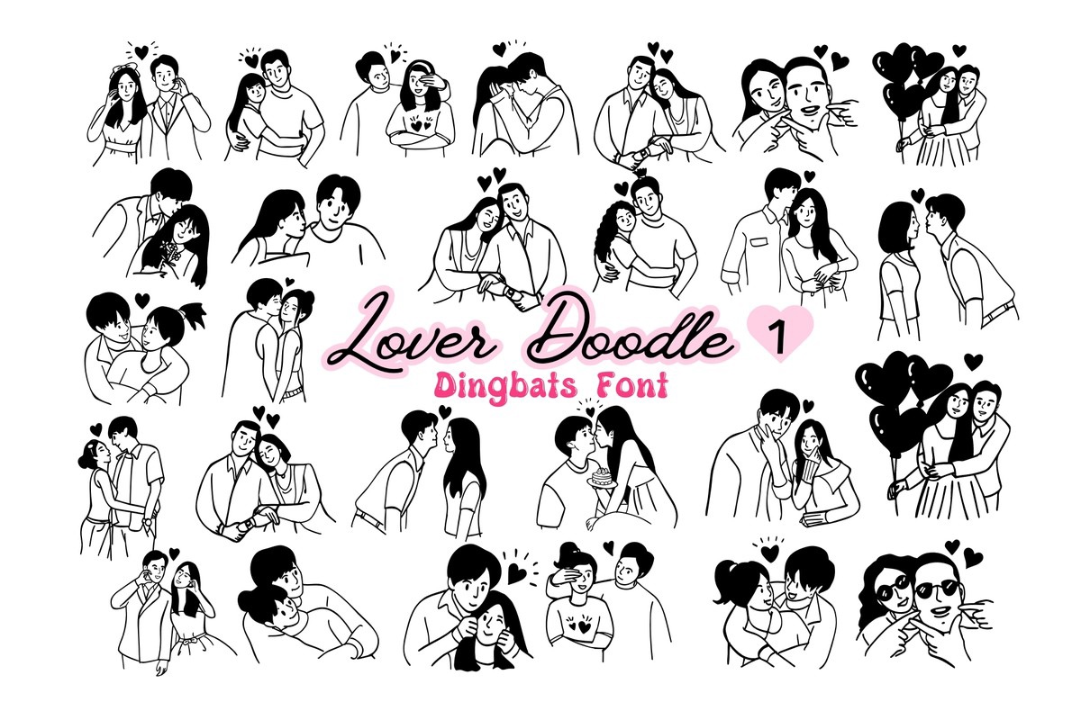 Пример шрифта Lover Doodle #1