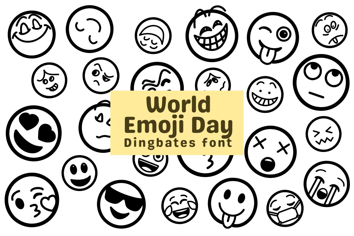 Пример шрифта World Emoji Day #1