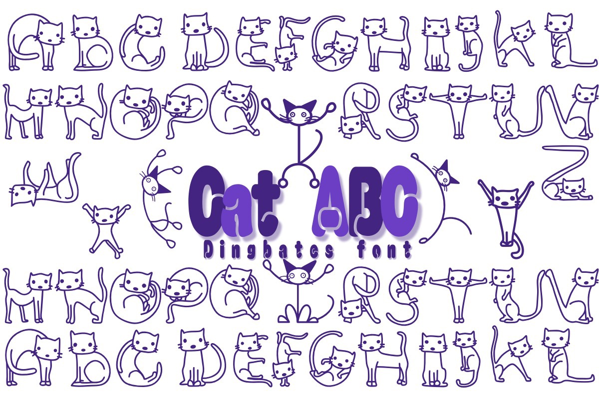 Пример шрифта Cat ABC #1