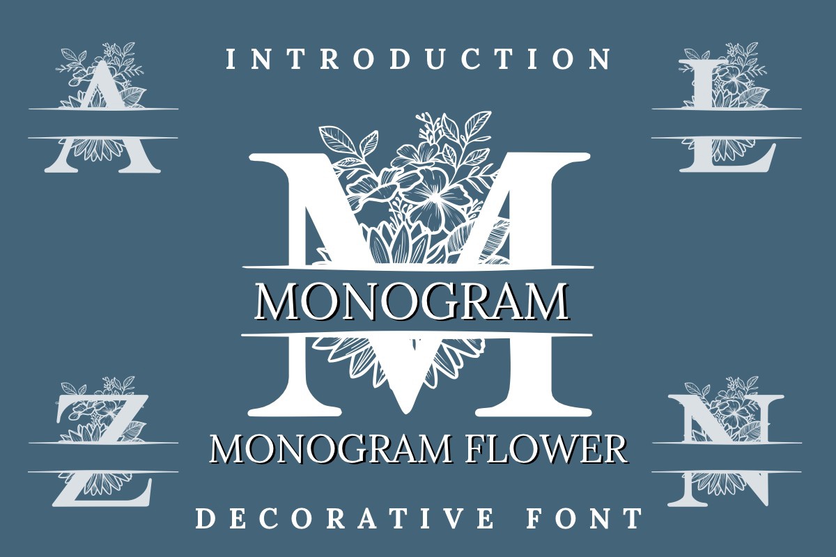 Пример шрифта Monogram Flower #1