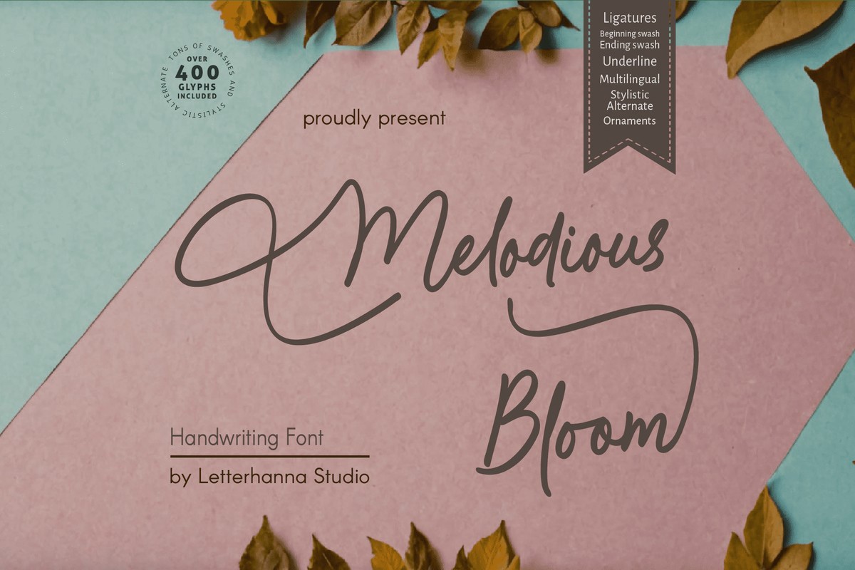 Пример шрифта Melodious Bloom #1