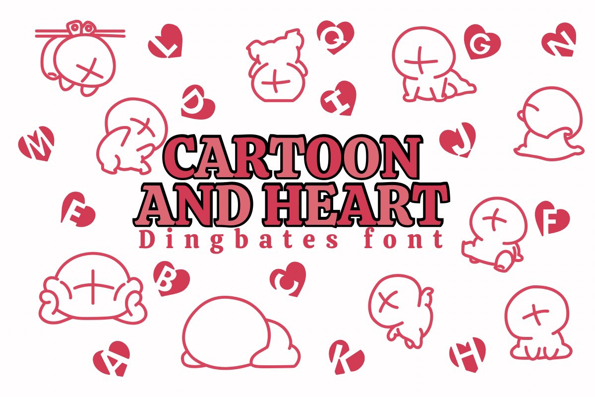 Пример шрифта Cartoon and Heart #1