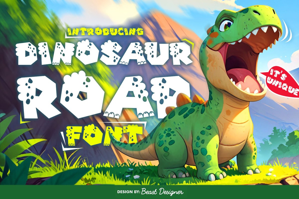 Пример шрифта Dinosaur Roar #1