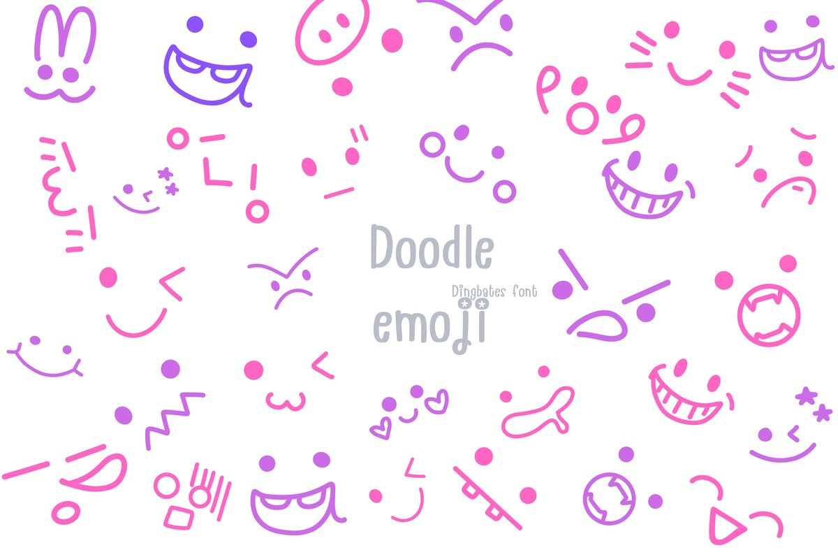 Пример шрифта Doodle Emoji #1