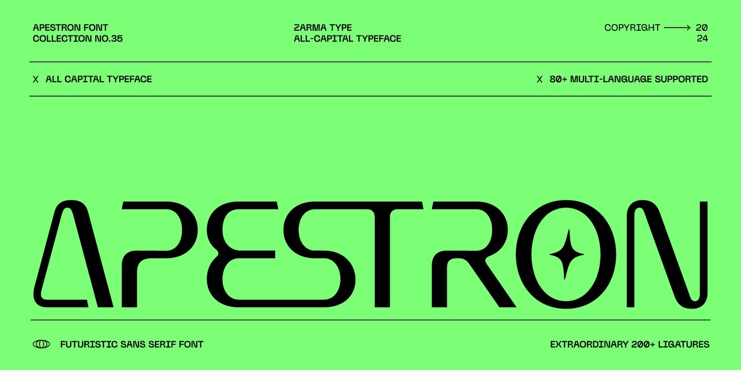 Пример шрифта Apestron #1