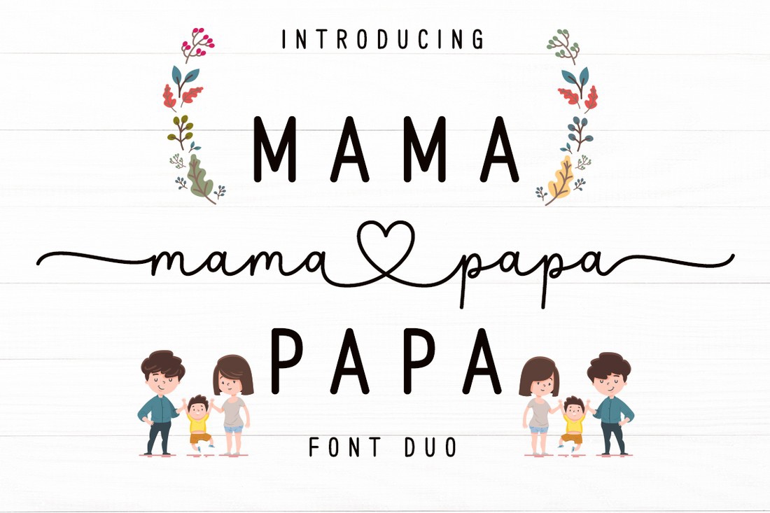 Пример шрифта Mama Papa Duo #1