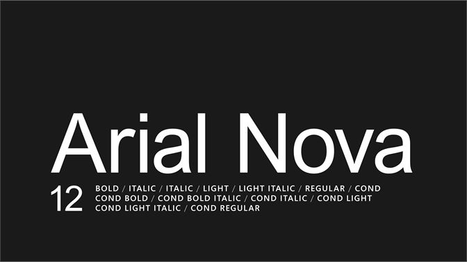 Шрифт Arial Nova