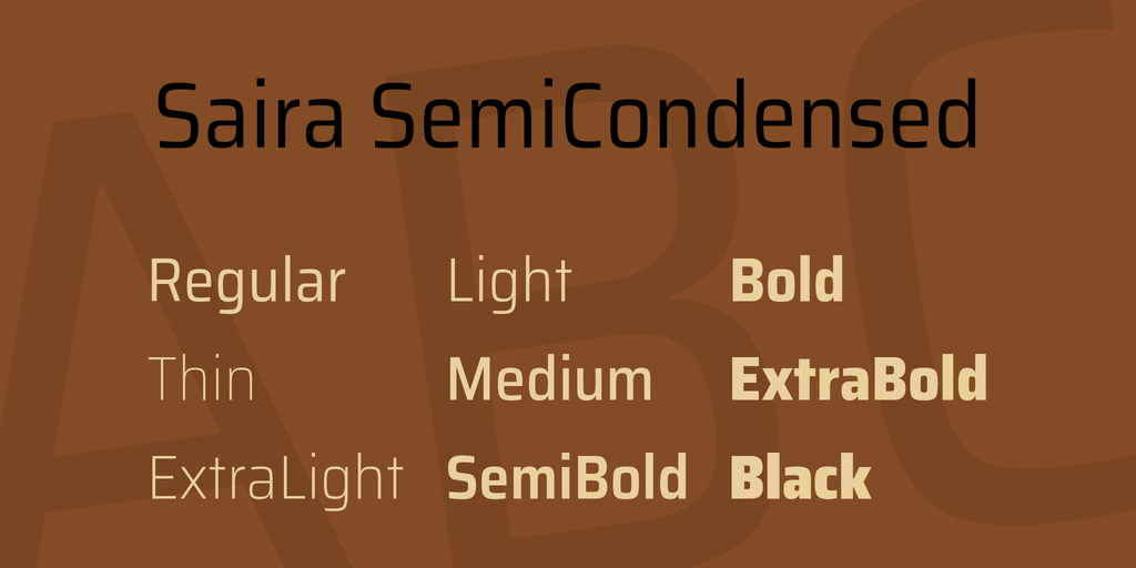 Шрифт Saira Semi Condensed