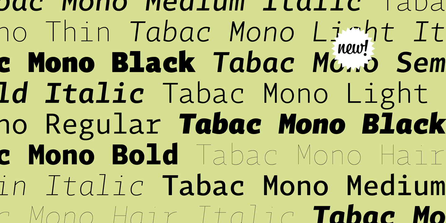 Шрифт Tabac Mono