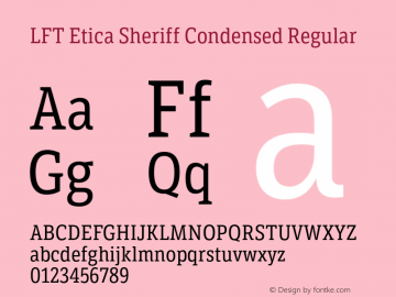 Шрифт LFT Etica Sheriff Condensed