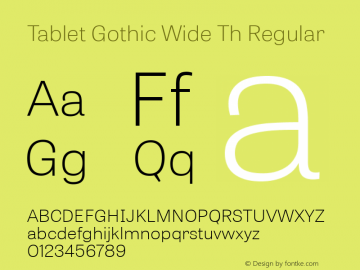 Шрифт Tablet Gothic Wide