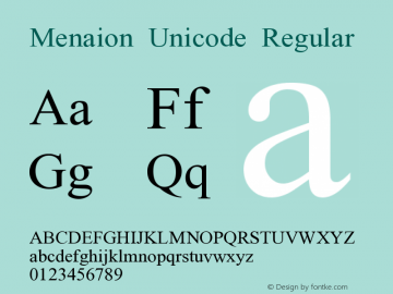 Шрифт Menaion Unicode
