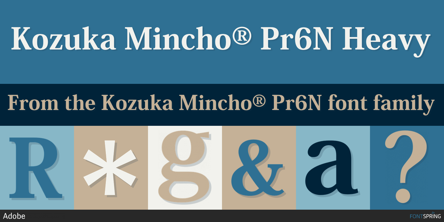 Шрифт Kozuka Mincho Pr6N