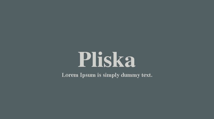 Шрифт Pliska